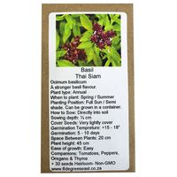 6 Degrees East Heirloom Herb Seeds - Basil - Thai Siam